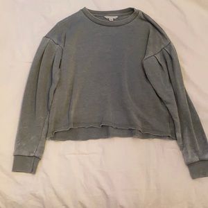 American Eagle Outfitters Sweatshirt; Teal; Great Condition, Lightly Worn; XS